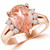 Pear Peach Pink Morganite Engagement Ring Rose Gold