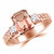 Emerald-Cut Peach Morganite Vintage Engagement Ring Rose Gold