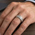 Channel-Set Diamond Eternity Wedding Band Brushed Men's Ring With Milgrain On Hand