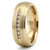 Channel Set Diamond Wedding Ring Men's Brushed Ring 14k Yellow Gold