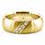 Men's Domed Diagonal Channel Diamond Wedding Ring Yellow Gold