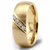 Men's Domed Diagonal Channel Diamond Wedding Ring 14k Yellow Gold