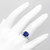 Tanzanite Diamond Halo Engagement Ring Vintage Design on Hand