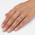 Blue and White Diamond Anniversary Wedding Ring Vintage Style On Hand