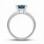1 Carat Princess Cut Blue Diamond Solitaire Engagement Ring Side