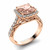 Peach Pink Morganite Diamond Halo 14k Rose Gold Engagement Ring Side