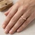 Peach Pink Morganite Vintage Solitaire Engagement Ring On Hand