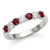 Red Ruby and Diamond Seven Stone Anniversary Wedding Ring