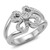Diamond Clover Flower Statement Ring Gold or Platinum