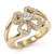 Diamond Clover Flower Statement Ring 14k Yellow Gold