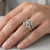 Diamond Clover Flower Statement Ring On Hand