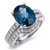 London Blue Topaz Diamond Engagement Wedding Ring Set