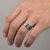 Unique Men's Diamond Wedding Band Black Gold Eternity Ring On Hand