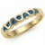 Blue Diamond Weave 7 Stone Twisted Wedding Anniversary Ring Yellow Gold