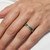 0.50ct Channel-Set Green Diamond Wedding Ring On Hand
