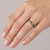 0.50ct Channel-Set Green Diamond Wedding Ring On Hand
