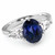 Blue Sapphire Diamond Three Stone Engagement Ring