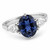 Large Oval Blue Sapphire and Diamond Three Stone Engagement Ring