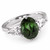 Oval Green Tourmaline Diamond 3 Stone Engagement Ring