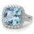 Cushion-Cut Blue Aquamarine and Diamond Halo Engagement Statement Ring