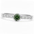 Green Diamond Bezel Set Dainty Engagement Ring
