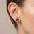 Smokey Topaz Martini-Glass Stud Earrings 14k Yellow Gold On Model