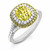 Cushion Cut Canary Yellow Diamond Double Halo Engagement Ring