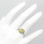 Cushion Cut Canary Yellow Diamond Double Halo Engagement Ring on Hand