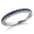 Alternating Black Diamond and Blue Sapphire Wedding Band Vintage Ring