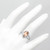 Pear Cut Peach Pink Morganite Diamond Halo Split Ring On Hand