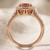 Peach Pink Pear Morganite Diamond Halo Statement Ring Rose Gold Side