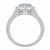 Pear-Cut Blue Aquamarine Diamond Halo Split Engagement Ring Side