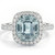 Cushion-Cut Blue Aquamarine and Diamond Halo Statement Ring
