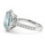 Cushion-Cut Blue Aquamarine and Diamond Halo Statement Ring Side