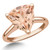 Triangular Cut Peach Pink Morganite Solitaire Engagement Ring 14k Rose Gold