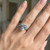 Triangular-Cut Blue Aquamarine Solitaire Engagement / Statement Ring On Hand