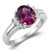 Purple-Pink Oval Sapphire and Diamond Engagement Ring