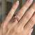 Triangular Cut Peach Pink Morganite Solitaire Engagement Ring 14k Rose Gold On Hand