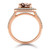 Peach Morganite and Diamond Double Halo Statement Ring 14k Rose Gold Side
