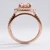Peach Morganite and Diamond Double Halo Statement Ring 14k Rose Gold Side