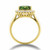 Oval Green Peridot and Diamond Halo Statement Engagement Ring Side