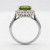 Oval Green Peridot and Diamond Halo Statement Engagement Ring Side