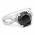 Large Black White Diamond Entwined Engagement Ring