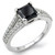 Princess Cut Black Diamond Engagement Ring Split Band Design