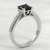 Princess Cut Black Diamond Engagement Ring Split Band Design Side
