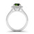 Fancy Green Diamond Halo Engagement Ring With Split Shank Side