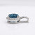 Blue Diamond Halo Pendant Necklace White Gold Side