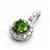 Green Diamond Halo Pendant Necklace 14k White Gold