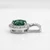 Green Diamond Halo Pendant Necklace 14k White Gold Side