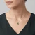 Green Diamond Halo Pendant Necklace On Model
